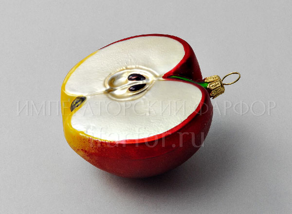 Елочная игрушка Ягоды и фрукты. Половинка яблока