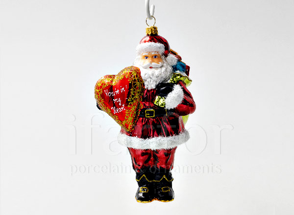 Елочная игрушка в подарочной коробке Влюбленный Дед Мороз