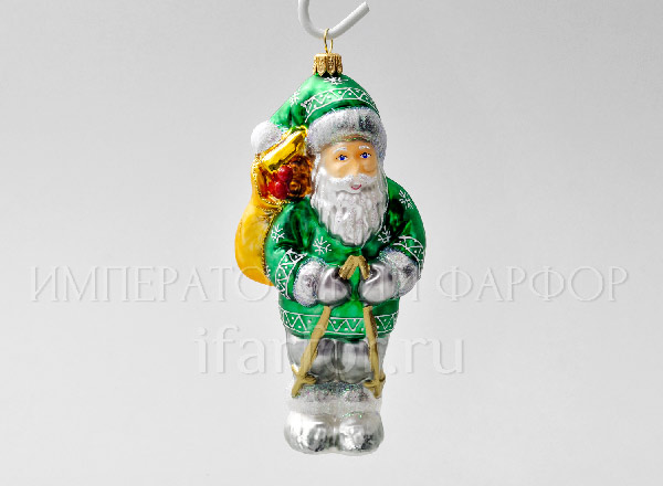 Christmas tree toy Santa Claus with Nordic walking sticks