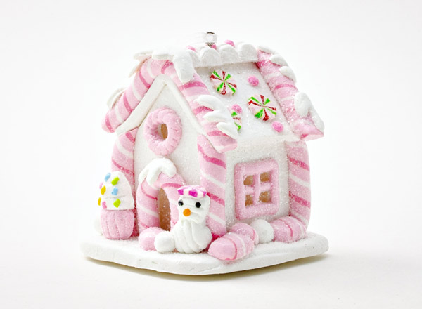 Christmas-tree decoration Pink Glowing Gingerbread House 1 LED