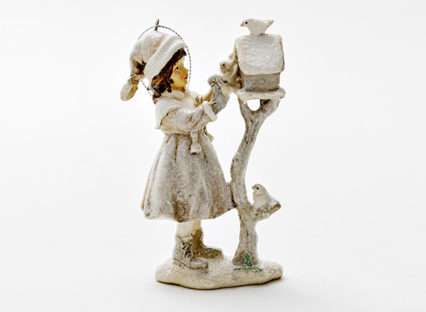Christmas tree toy Girl with a feeder