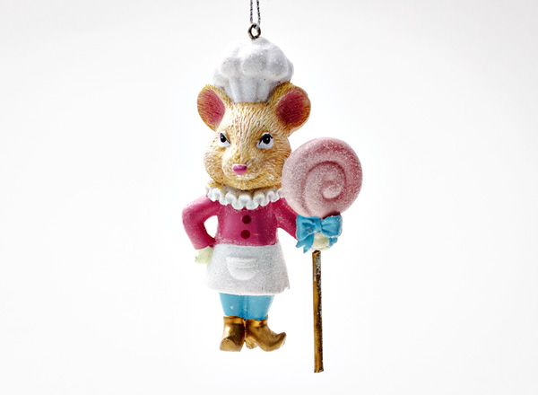 Christmas tree toy Mouse Chef with Lollipop