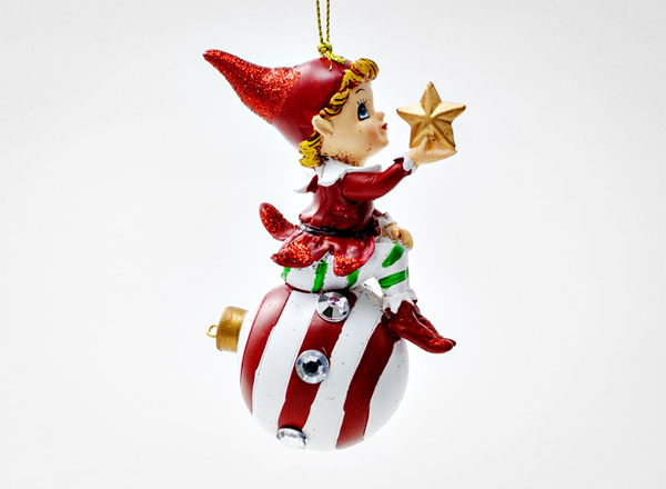 Christmas tree toy Christmas elf with a star