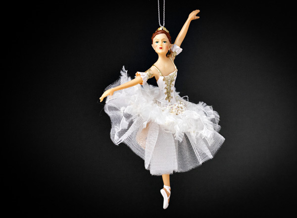 Christmas tree toy Ballerina in a white dress