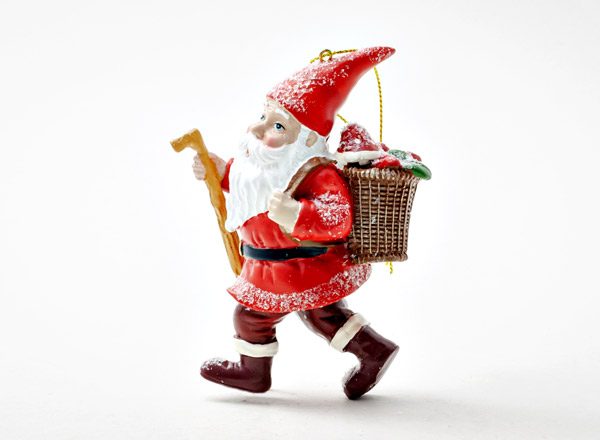 Christmas tree toy Christmas gnome with a staff