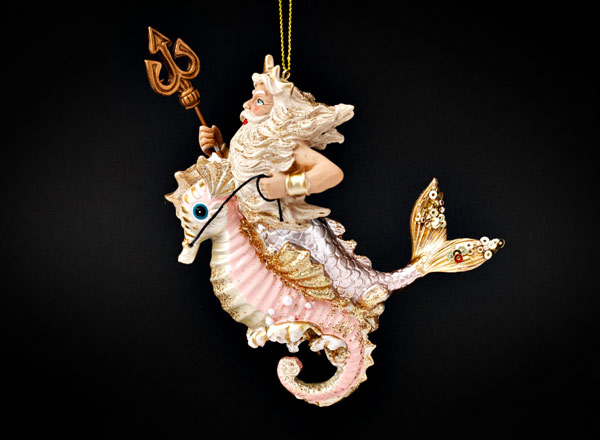 Christmas tree toy Neptune on a seahorse