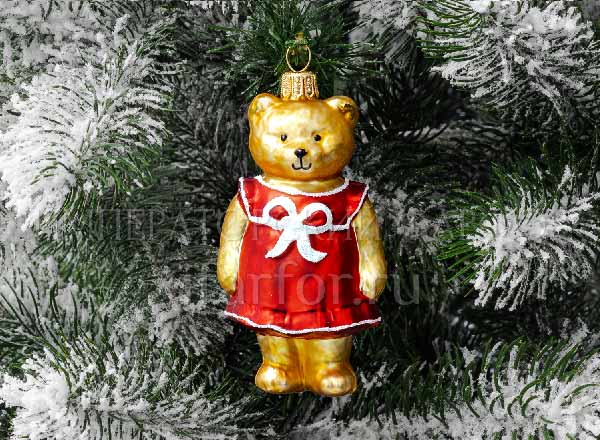 Елочная игрушка Маша в красном платье