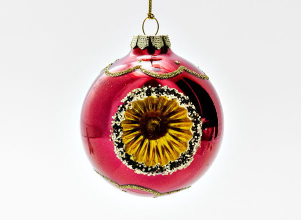 Елочная игрушка Шар-рефлектор Бордо 1