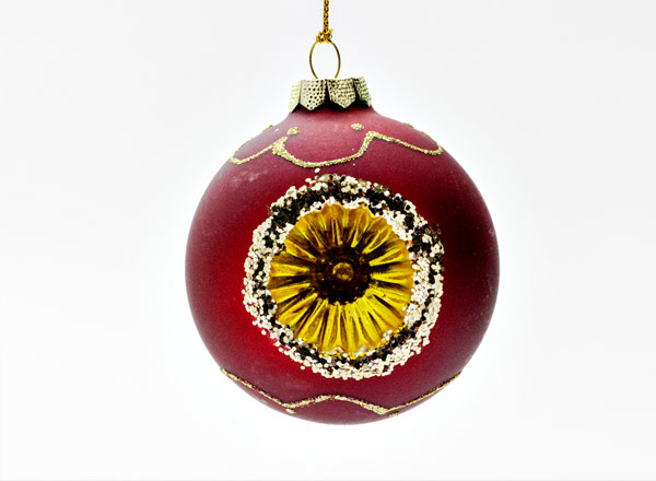 Елочная игрушка Шар-рефлектор Бордо 2