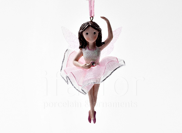 Christmas tree toy Little fairy in pink with wings 2