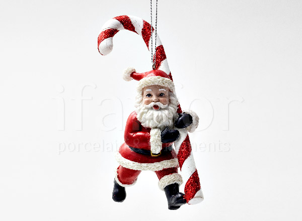 Christmas tree toy Santa Claus with caramel cane 1