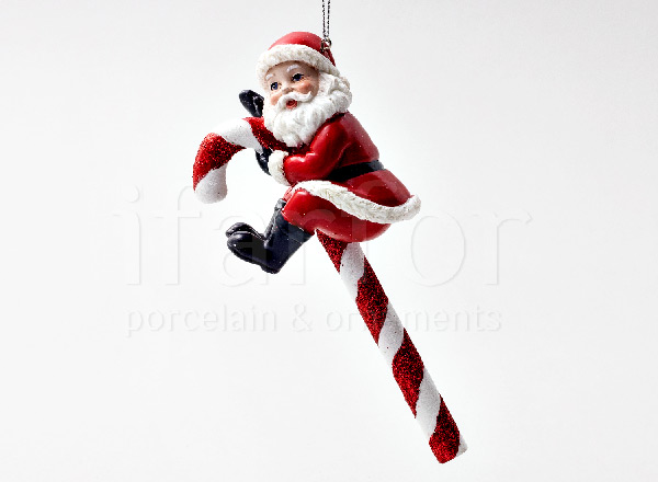 Christmas tree toy Santa Claus with caramel cane 2