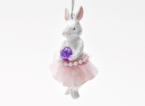 Christmas tree toy Rabbit in a pink tutu