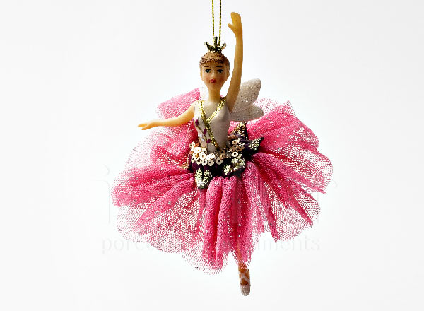 Christmas tree toy Fairy in pink with wings 2
