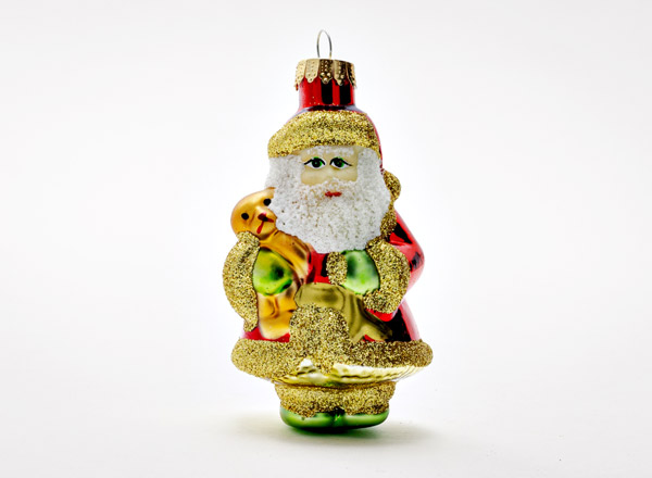 Christmas tree toy Santa Claus with a puppy