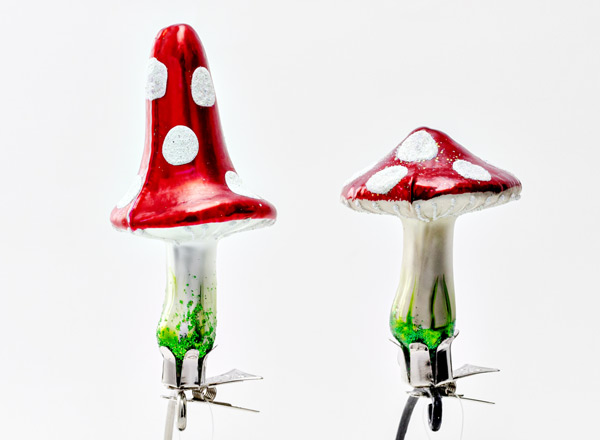 Set of Christmas tree toys in a gift box Christmas forest 