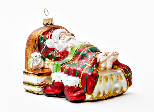 Christmas tree toy Santa Claus sleeping