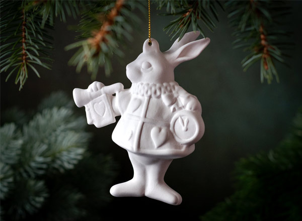 Елочная игрушка Белый Кролик