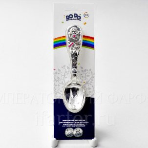 Ложка детская Ангел с розовой эмалью Тактильная