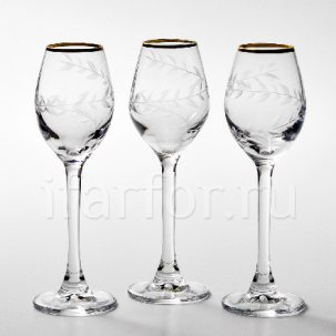 Набор рюмок для водки Золотой 6/6 Европейская