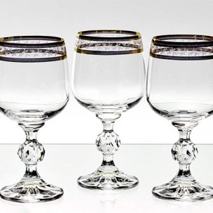 Набор бокалов для вина Золотой лист 6/6 Клаудия