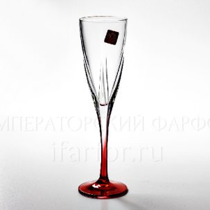 Фужер для шампанского Красный Cristalleria Fusion