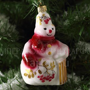 Елочная игрушка Снеговик Зимняя ягода 110 мм.