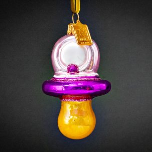 Елочная игрушка Детская соска розовая