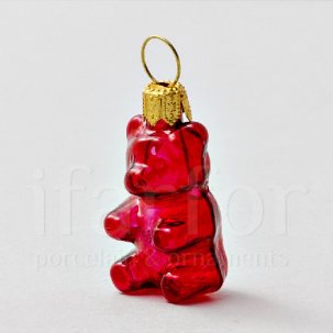 Елочная игрушка Леденцовый мишка (бордовый) 20 x 45 мм.