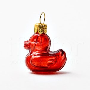 Елочная игрушка Леденцовый утенок (красный) 25 x 40 мм.