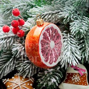 Елочная игрушка Половинка грейпфрута