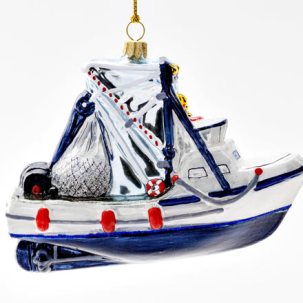 Елочная игрушка Рыбацкая лодка