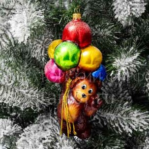 Елочная игрушка Медвежонок с воздушными шарами