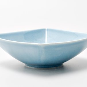 Салатник квадратный Акварель (голубой) Принц