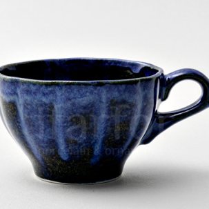 Чашка чайная Тыквенный рельеф синий