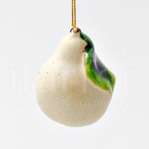 Елочная игрушка Груша мини белая