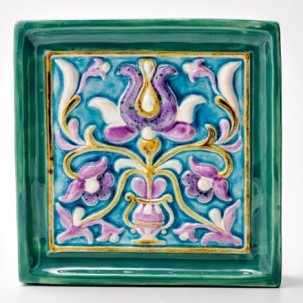 Изразец Букет 3 бирюзовый