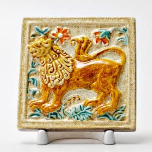 Изразец малый Лев 2 золотистый