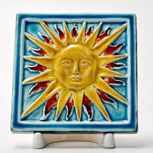 Изразец малый Солнце 3 бирюзовый