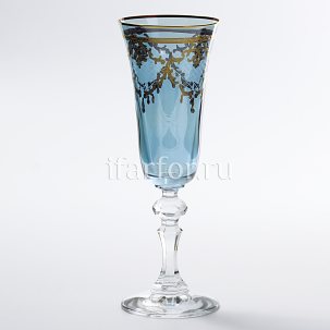 Набор бокалов для шампанского Акварель голубая 6/6 Krosno