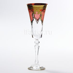 Набор бокалов для шампанского Шёлк красный 6/6 Krosno