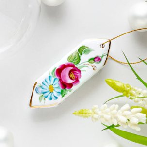 Елочная игрушка Конфета 1 Гжель краски золото