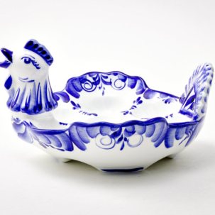 Блюдо для яиц Гжель Курочка 1 Лоток