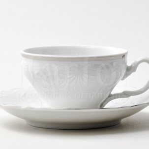 Чашка с блюдцем чайная Бернадотт Платиновый узор 1/2 Бернадотт