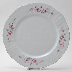 Блюдо круглое Бернадотт Серая роза платина Бернадотт
