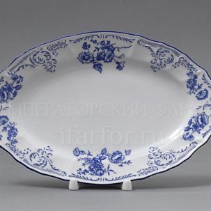 Блюдо овальное Бернадотт Синие розы Бернадотт