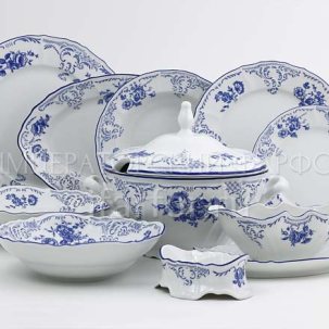 Сервиз столовый Бернадотт Синие розы 6/27 Бернадотт