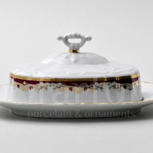 Масленка и крышка Красная лилия Мария Луиза 200 мм.