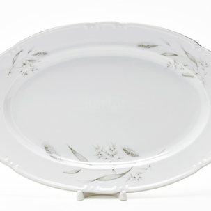 Блюдо овальное Констанция Серебряные колосья Констанция