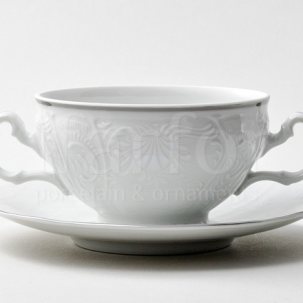 Чашка с блюдцем бульонная Бернадотт Платиновый узор 1/2 Бернадотт